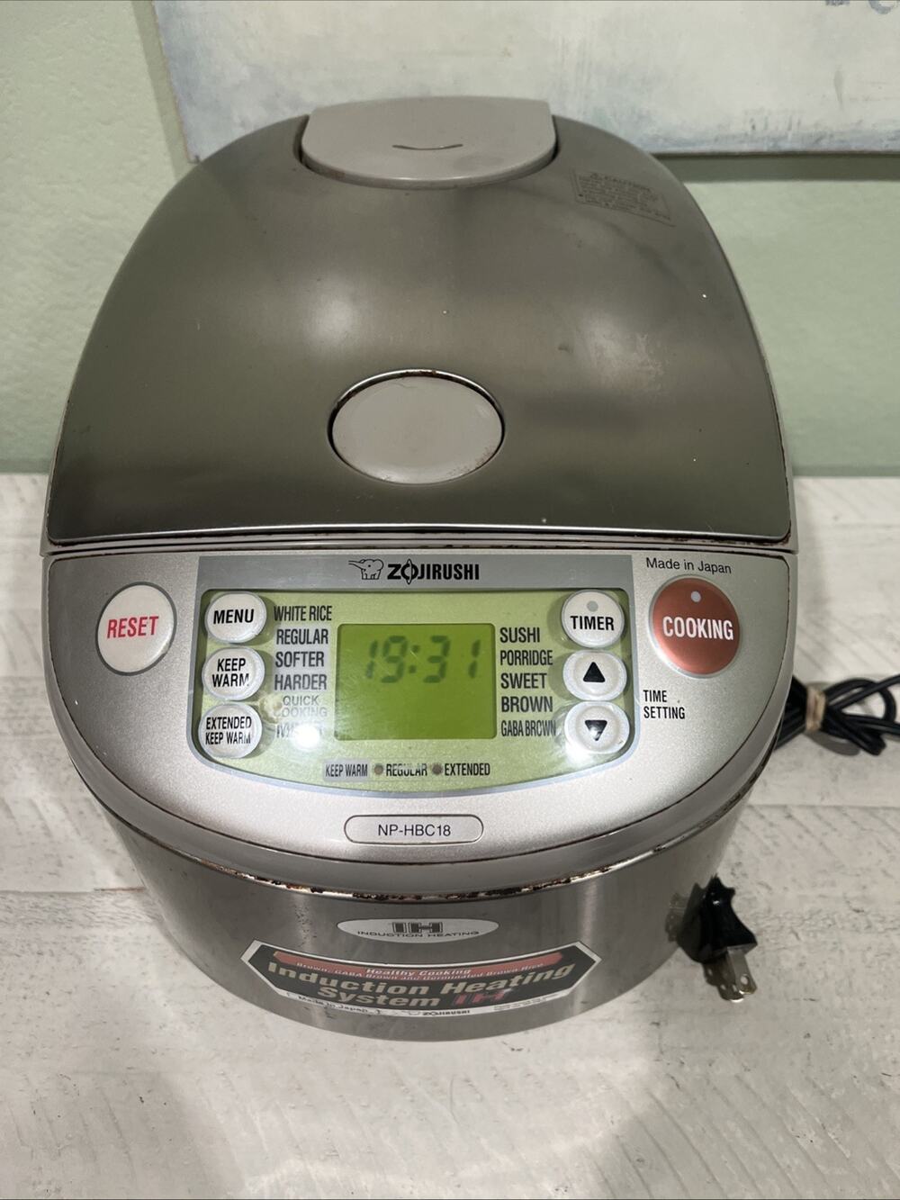 Zojirushi NP-HBC18 Rice Cooker Warmer Induction Heating 10 Cup Bowl Tested Japan